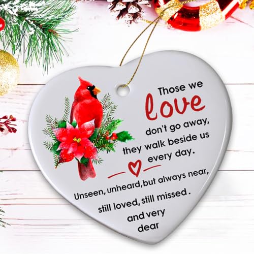 Red Cardinal Christmas Ornaments, Memorial Ornaments for Loss of Loved One, in Loving Memory Gifts Loss of Mother, Father, Mom, Dad, Brother, Husband- Remembrance Sympathy Ornament - color: Red Cardinal