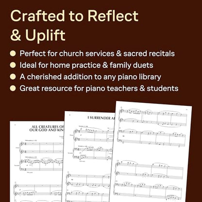 Hymn Duets: Beloved Songs of Faith for One Piano, Four Hands | Intermediate Christian Piano Duet Sheet Music Book | Worship and Recital Songbook for Church Services | Phillip Keveren Series