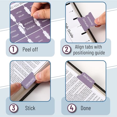 Mr. Pen- Laminated Bible Tabs, 75 pcs, Easy-to-Read & Apply - color: Ethereal Amethyst