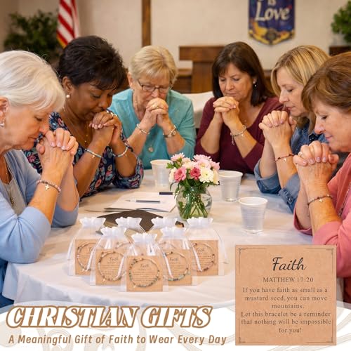 Kingdder 12 Set Christian Cross Bracelets for Women Gift Bulk - style: Cord