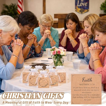 Kingdder 12 Set Christian Cross Bracelets for Women Gift Bulk - style: Cord
