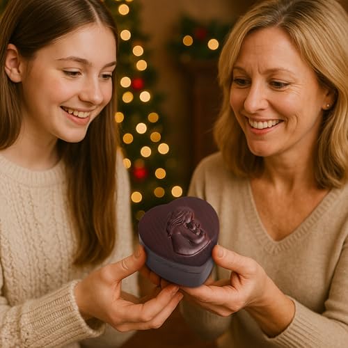 KATINAT Hand-Carved Wooden Keepsake Box for Mom, Jewelry & Treasure Box, Symbol of Timeless Love, Sculpted Hand-Painted Design – Mother’s Day Gift - color: KAT- KL Mother& Baby Keepsake Box