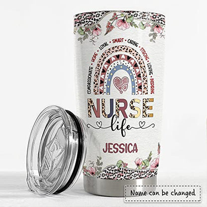 SANDJEST Personalized Nurse Tumbler with 20oz, 30oz Options - perfect for Nurse Life Appreciation, Gifts for Birthday, Christmas - color: Nurse 2
