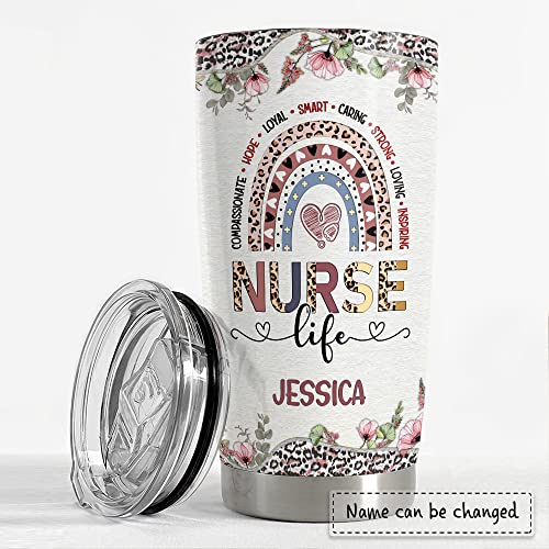 SANDJEST Personalized Nurse Tumbler with 20oz, 30oz Options - perfect for Nurse Life Appreciation, Gifts for Birthday, Christmas - color: Nurse 2