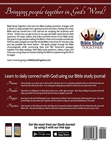 Chronological Cross-Reference Bible Study Journal: Volume 1: Bible Study Together's 1st Six Months Through Our 2 Year Bible Reading Plan