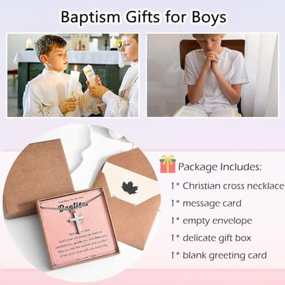 Leyung Baptism Confirmation First Holy Communion Christening Gifts for Boys - color: Baptism