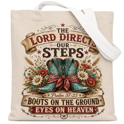 Western Cowgirl Canvas Tote Bag Cowgirl Gifts - color: Western Cowboy Theme 4