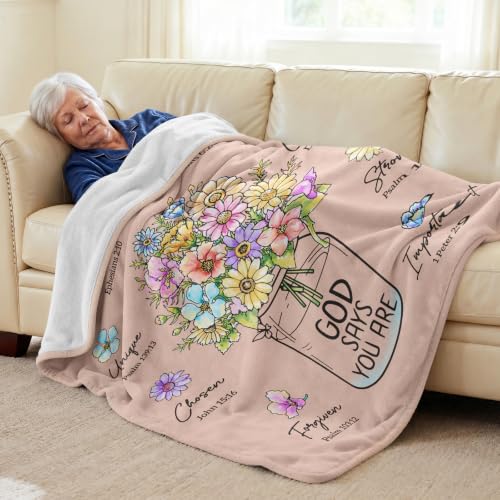 Christian Religious Gifts for Women, Light Pink Birthday Blanket 50''x 60'' - color: Light Pink, size: 60"x50"