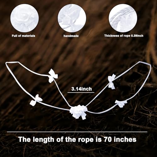 Wedding Lasso - Wedding Lasso Rope Catholicism Christian Wedding Ceremony,with 2 Pcs Prayer Beads，Bride and Groom Wedding Gift (White) - color: White