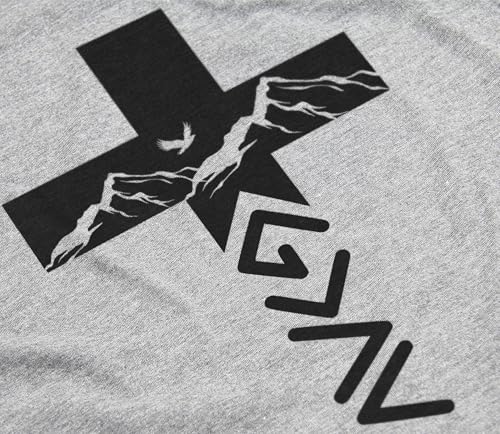 God Greater Than Highs and Lows Shirt – Inspirational Christian Faith Cross Tee - color: Light Gray, size: X-Large