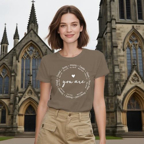 Christian Shirts for Women Jesus Faith Shirt You are Inspiration Tee - color: Brown, size: XX-Large