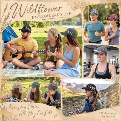 6/12 Pack Christian Hats Bulk for Men Women - style: Wildflower