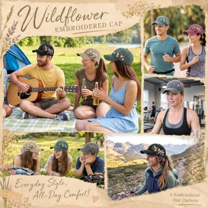 6/12 Pack Christian Hats Bulk for Men Women - style: Wildflower