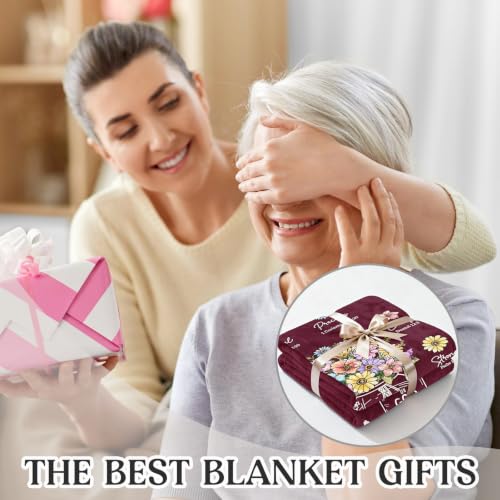 Christian Religious Gifts for Women, Burgundy Christian Blanket 80''x 60'' - color: Burgundy, size: 80"x60"