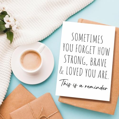 Heartfelt Encouragement Card for Women Men, Get well Card Card for Husband Wife, Positive Sobriety Card for Him Her, Friend Affirmative Card, You Are Strong Brave and Loved - color: 064