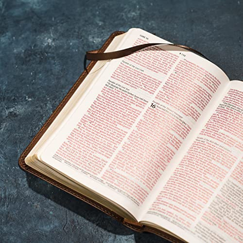 NLT Compact Bible, Filament Enabled (LeatherLike, Rustic Brown Cross, Red Letter)
