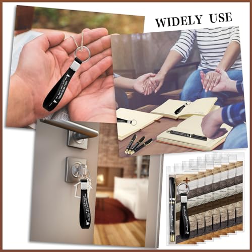 Lincia 30 Sets Christian Gifts Pens Bookmarks Keychains for Church, Black - color: Black