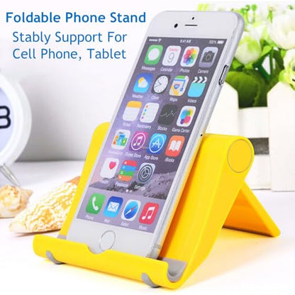 Adjustable Foldable Cell Phone Stand for Desk, Compatible with Most Devices, 1.5 Ounces - color: Yellow