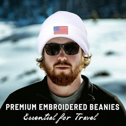 Jesus 3 Nail Cross Hat Christian Cross Beanies Women Hat Embroidery Nail Cross Winter Warm Knit - color: Usa Flag