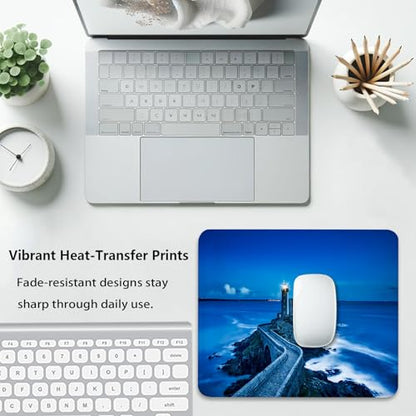 Coastal Lighthouse Blue Ocean Scenery Mouse Pad, Cute Durable Desk Mat - color: Color_DE0007XX