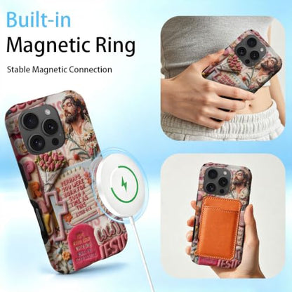 Compatible with iPhone 16 Pro Max Case,Wireless Charging Compatible,Patented 2‑in‑1 Dual‑Layer Protection, Hot Transfer Print Hard Shell Cover - Bible Verse Aesthetics - color: Bible verse aesthetics, size: iPhone 16 Pro Max