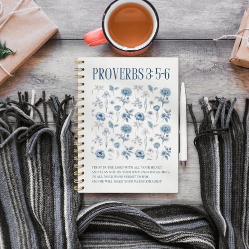 VONTP Christian Spiral Notebook, Proverb 3:5-6 Bible Scripture, 5.5x8.3 - color: A.Bible