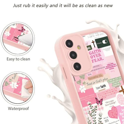 Christian Case for Samsung Galaxy S25, Aesthetic Bible Verse Butterfly Flower Pattern Design Collage Phone Cover, TPU Shockproof Protective Shell for Samsung S25 6,2" - color: Butterfly