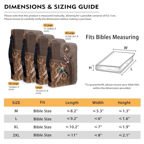 Brown Bible Cover PU Leather Carrying Book Cute Bird Print Case Church Bag Bible Protective with Handle, Fit for Men, Women, Father, Mother, Friends - color: Cute Bird, size: 2X-Large