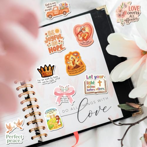 Bible Verse Stickers 100 Pcs Holographic Shiny Christian Verse Sticker Pack