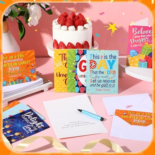 Gersoniel 24 Pack Religious Christian Birthday Cards Bulk,Classic Style - style: Traditional