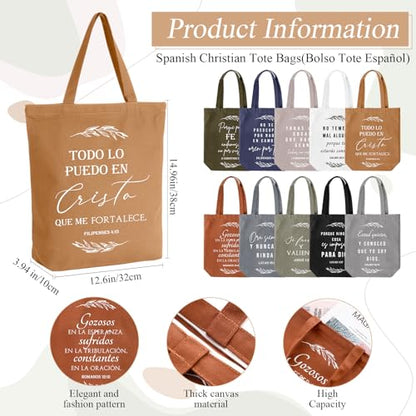 Paterr 20 Pcs Christian Tote Makeup Bag - color: Neutral Color, style: Spanish