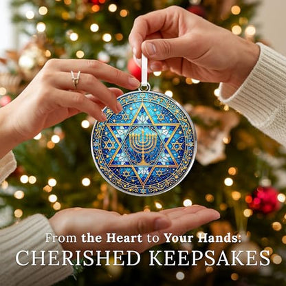 HEXMOZ Hanukkah Gifts - Hanukkah Ornaments for Tree, Jewish Ornaments - color: Hanukkah