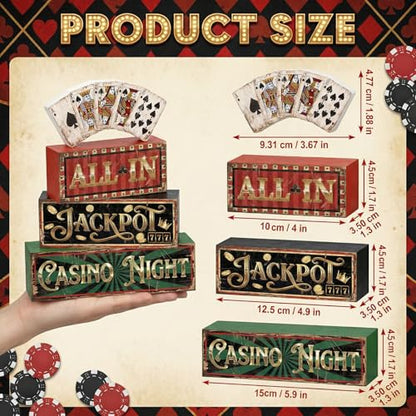 Britimes Tiered Tray Decor Set, 4 Pack, Wooden Table Sign, Casino Poker - color: Casino