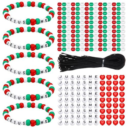 Ferreve 35 Sets Jesus Love Me Bracelet Crafts Sunday School Christmas - color: Christmas, style: Jesus Love Me