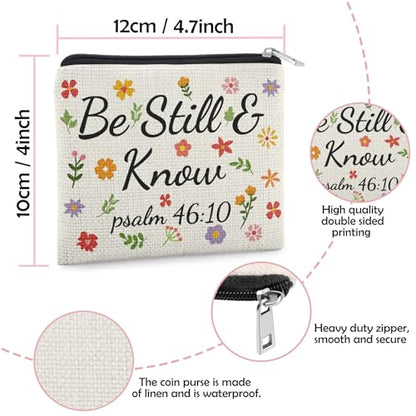 Religious Coin Purse for Women Christian Gifts Inspirational Spiritual Present for Daughter Sister Bestie Coin Pouch Positive Christian Gifts Christmas Birthday Present Zipper Change Pouch - color: Positive Christian Gifts