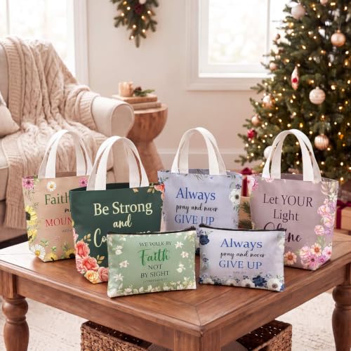 24 Pcs Christmas Christian Gift Bible Verse Tote Bag - style: Morandi