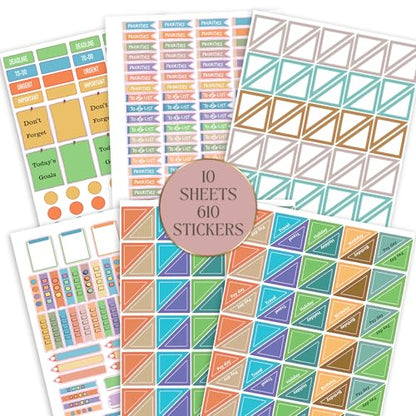 STRIVE ZEN Calendar Planner Stickers - Productivity for Business Professionals - 10 Sheets / 610 Stickers - Meetings, Deadlines, Reminders, Notes, Time Management, Motivational, Check-Lists, Write ON