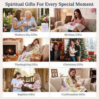 WRAPIX Christian Gifts for Women Faith - Soft Fleece Throw Blanket 50x60 in - color: White - Chosen Seed, size: 50x60 inches