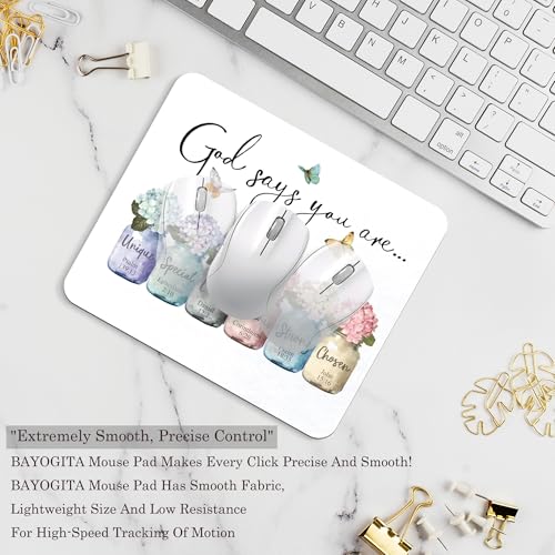 Inspirational Christian Mouse Pad - God Says You are Mousepad, Motivational Christian Office Mouse Pad, Bible Verse Desk Mousepad, Gifts for Employees, Coworker Gifts, 9.5x8 Inches - color: God Says