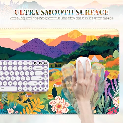 iCasso Large Gaming Mouse Pad 35"x16",Waterproof Desk Mat,Oil Painting - color: Oil Painting