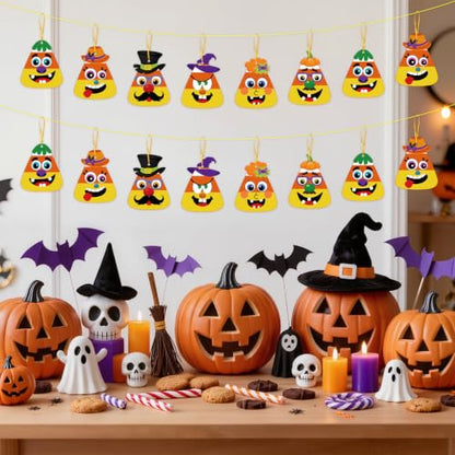 24Pcs Halloween Craft Kit for Kids, DIY Candy Corn Stickers (Mature) - style: Candy Corn Mature