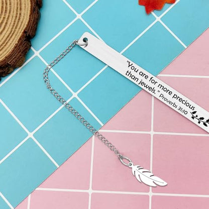Bible Verse Metal Bookmark Gift Christian Book Marks for Women Men Inspirational Baptism Religious Confirmation Gifts First Communion Gifts Metal Christian Bookmark for Book Lovers Bookworms