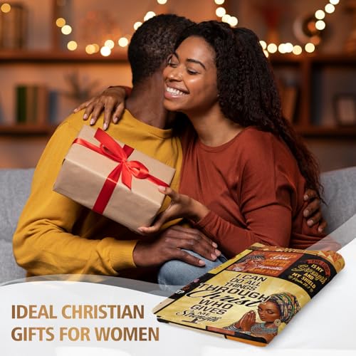 Christian Gifts for Women, Inspirational Bible Verse Throw Blanket 60"X50" - size: 60"X50"