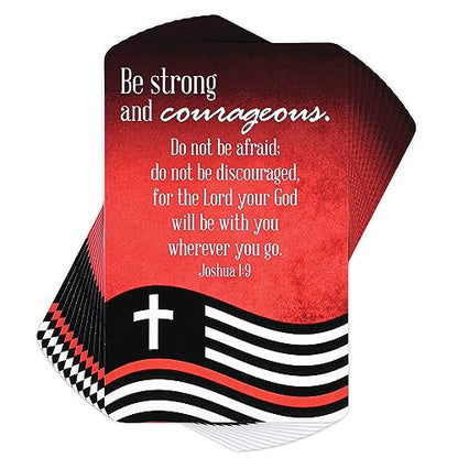 Dicksons BKMPK-476 Be Strong and Courageous Red and Black 4 Inch Paper Place Keeper Pocket Card Bookmark Pack of 12