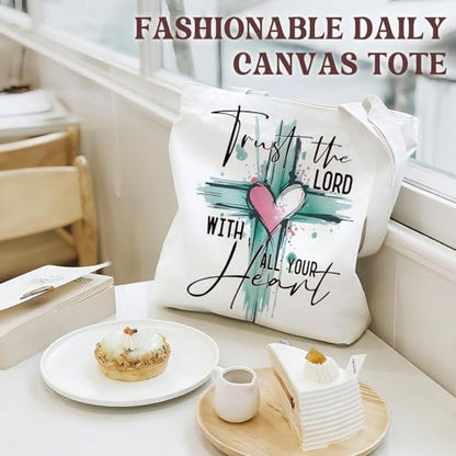 Bible Tote Bags Cute Christian Preppy Canvas Tote Bag Christian Gifts for Women Reusable Shopping Bags(Parent) - color: Bible-1