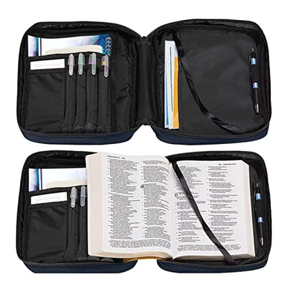 Suobstales Deer Bible Covers for Women Men Bible Case Camo American Flag Bible Bag Bible Accessories with Handle and Zippered Pocket Bible Tote Bag for Kids - color: Deer American Flag