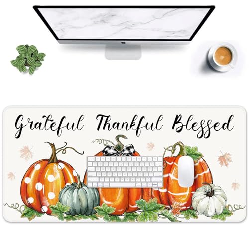 Britimes Large Mouse Pad, Mouse Pad, 31.5 x 15.7 Inch, Fall Dot Pumpkin - color: Polka Dot Pumpkin