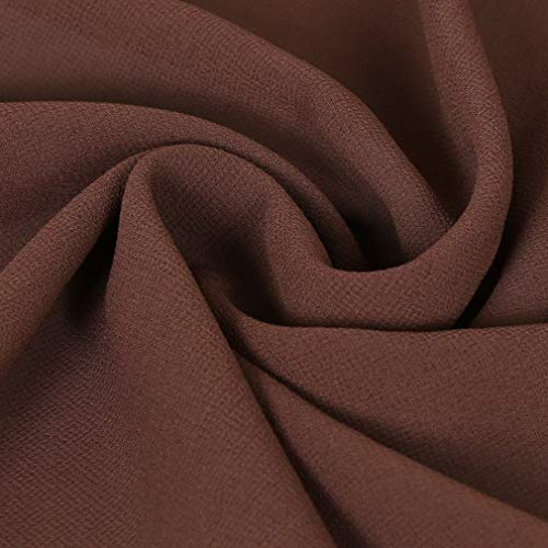 LMVERNA Solid Color Bubble Chiffon Scarf for Women Fashion Soft Hijab Long Scarfs Wrap Scarves - color: Brown
