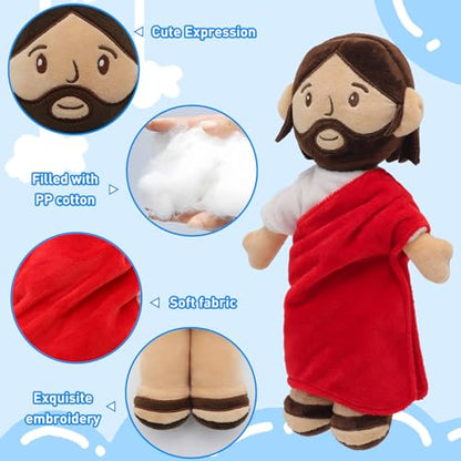Yelakey Jesus Plush Doll, 11.8" Stuffed Plushie Religious Toy for Kids - color: 7inch/Red