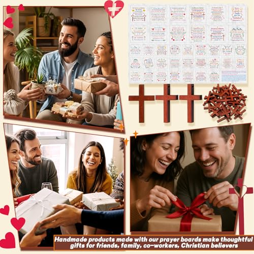 Fanfanwin 38 Sets Prayer Quilt Squares with Crosses, Spanish, Brown - color: Brown, style: Spanish